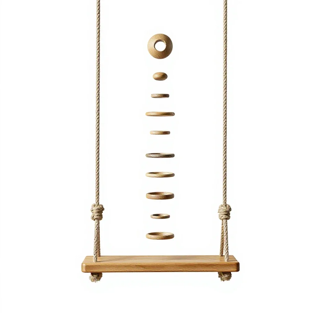 Swing seat on ropes isolated on a white background