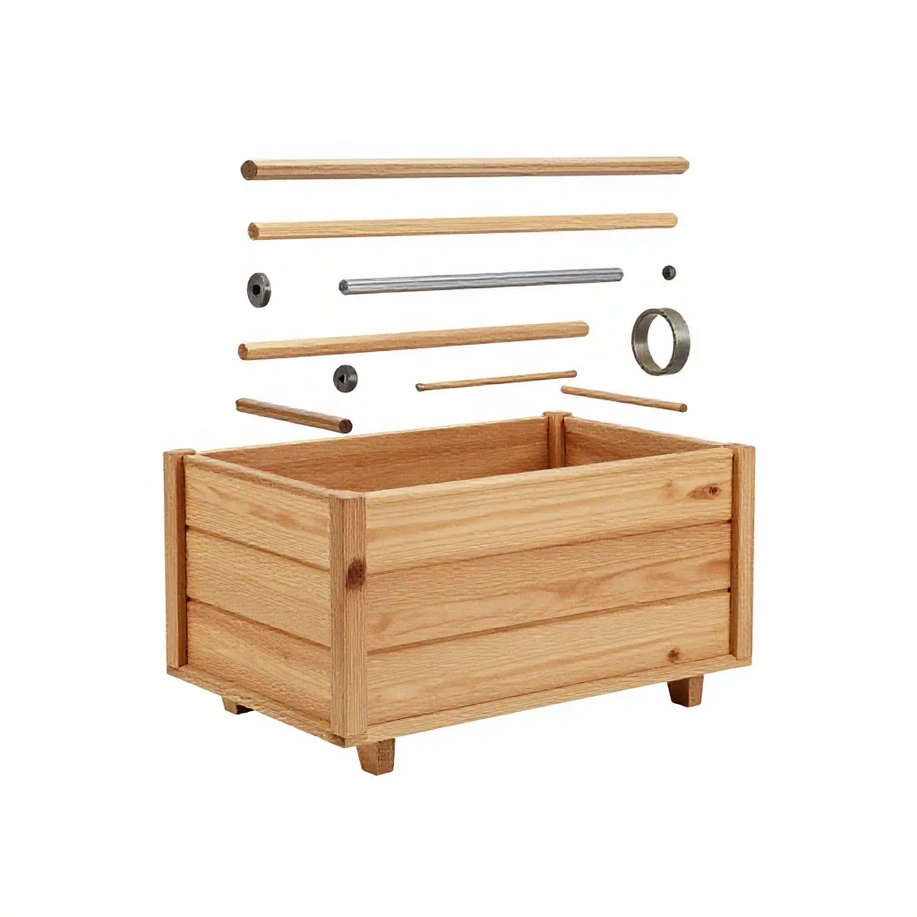 Wagon with wooden sides isolated on a white background