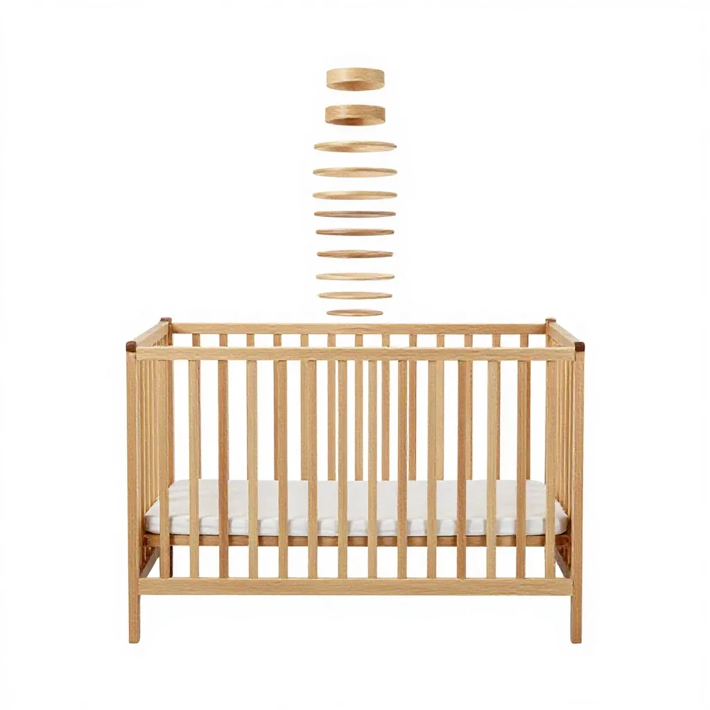 Wooden crib isolated on a white background