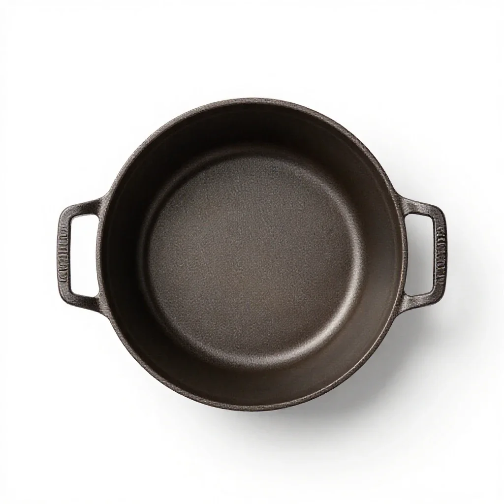 Cast iron dutch oven isolated on a white background
