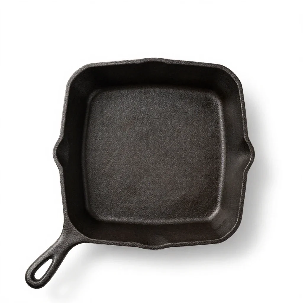 Cast iron skillet isolated on a white background