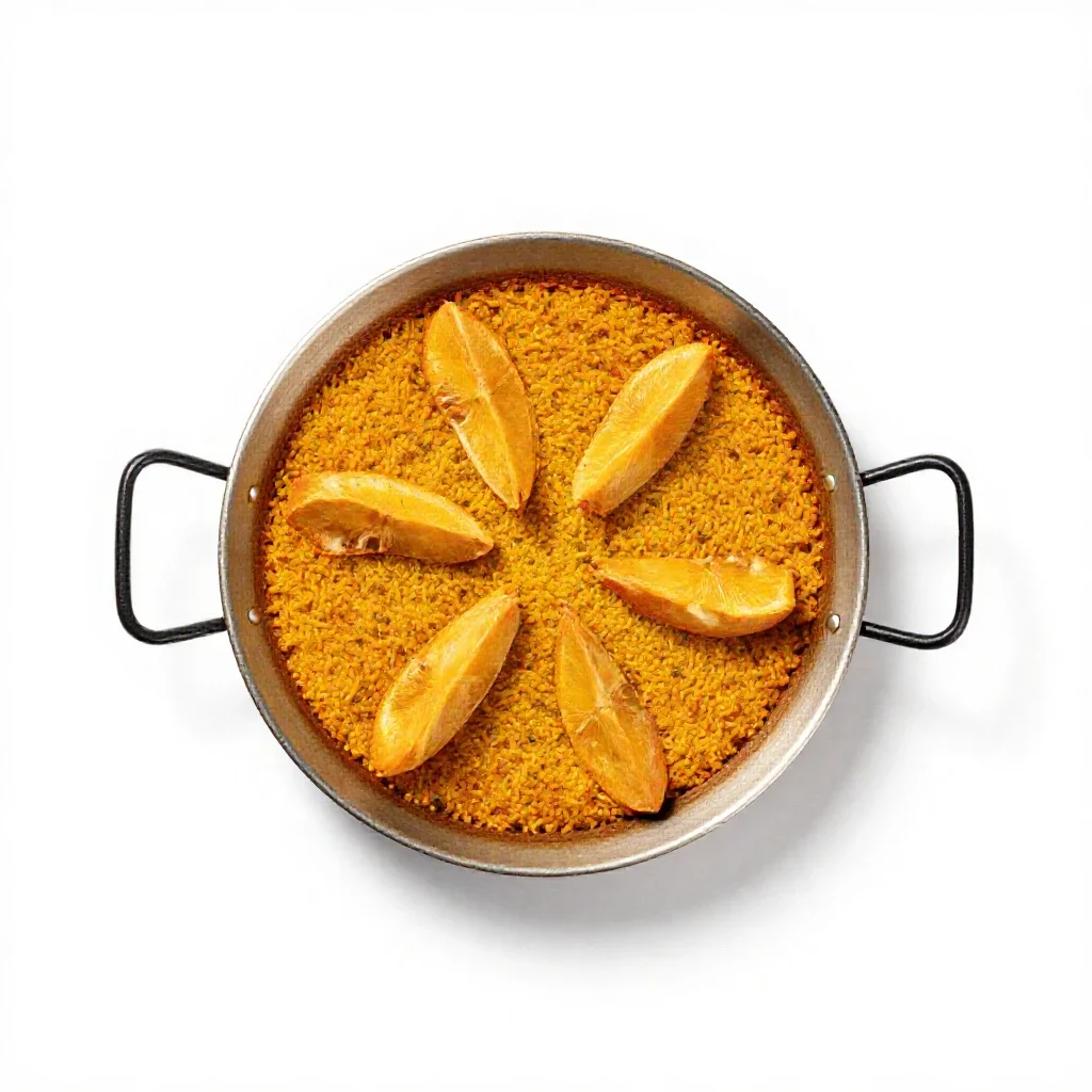 Paella pan isolated on a white background