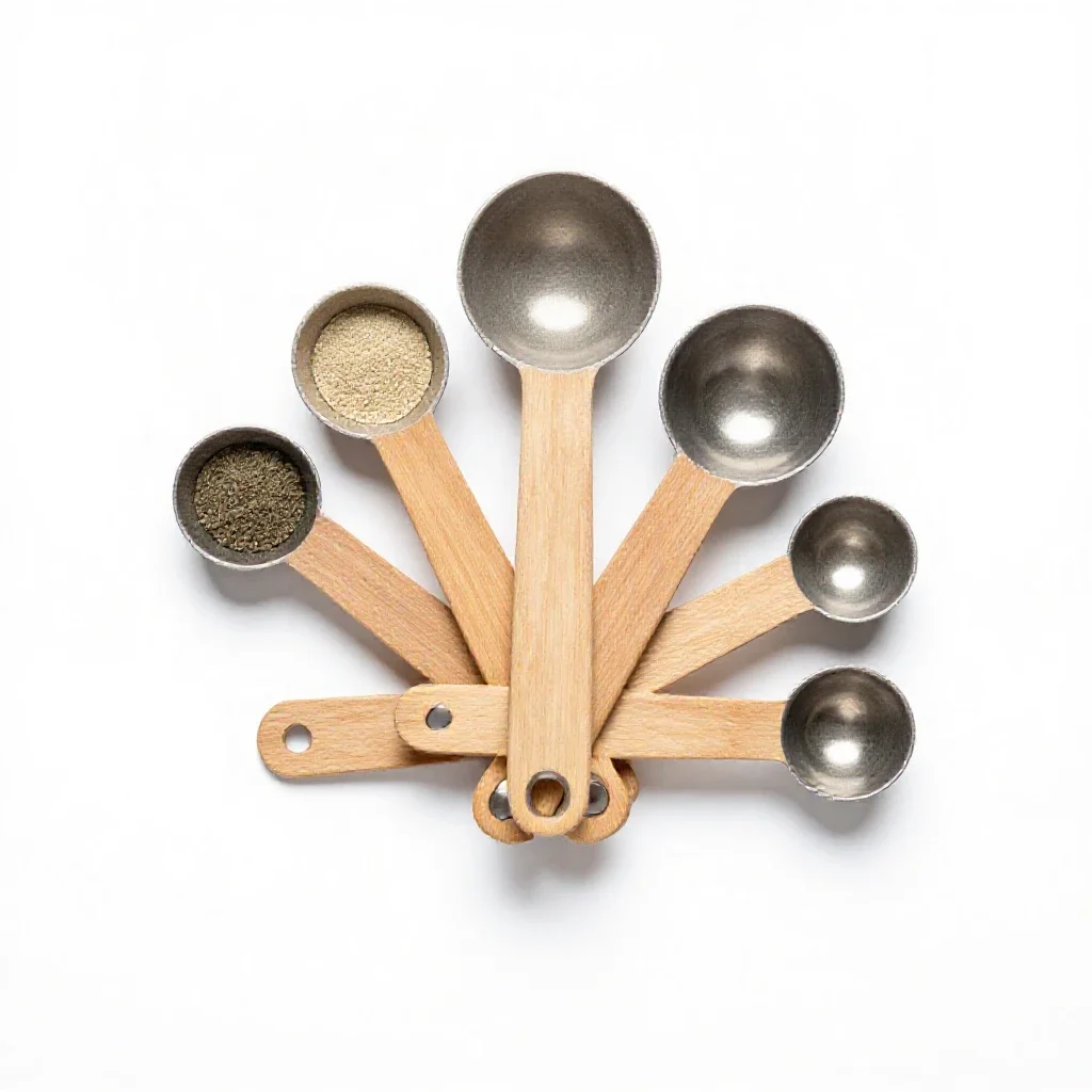 Set of measuring spoons isolated on a white background