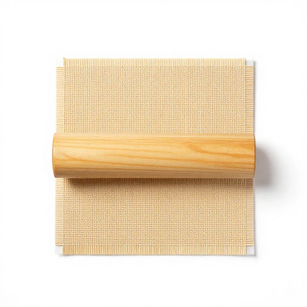 Sushi rolling mat isolated on a white background