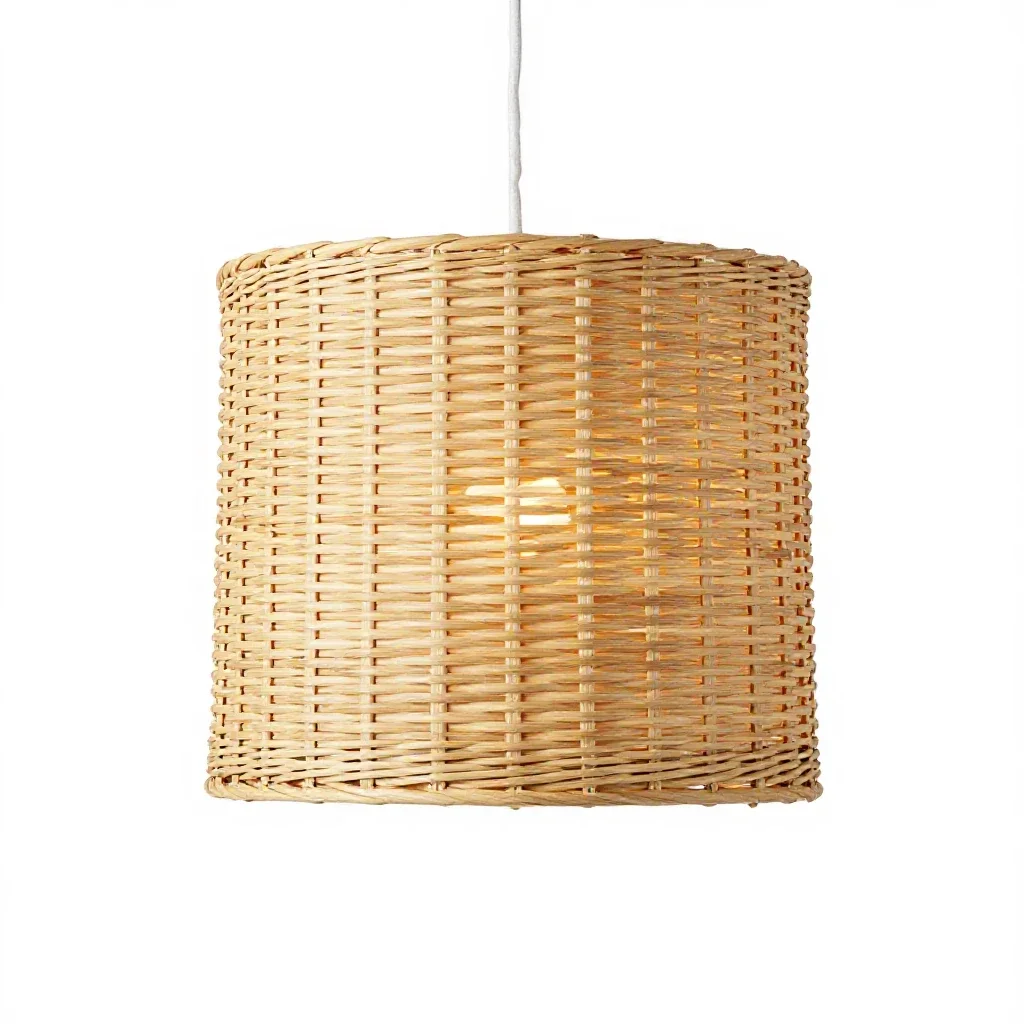 Rattan pendant shade isolated on a white background