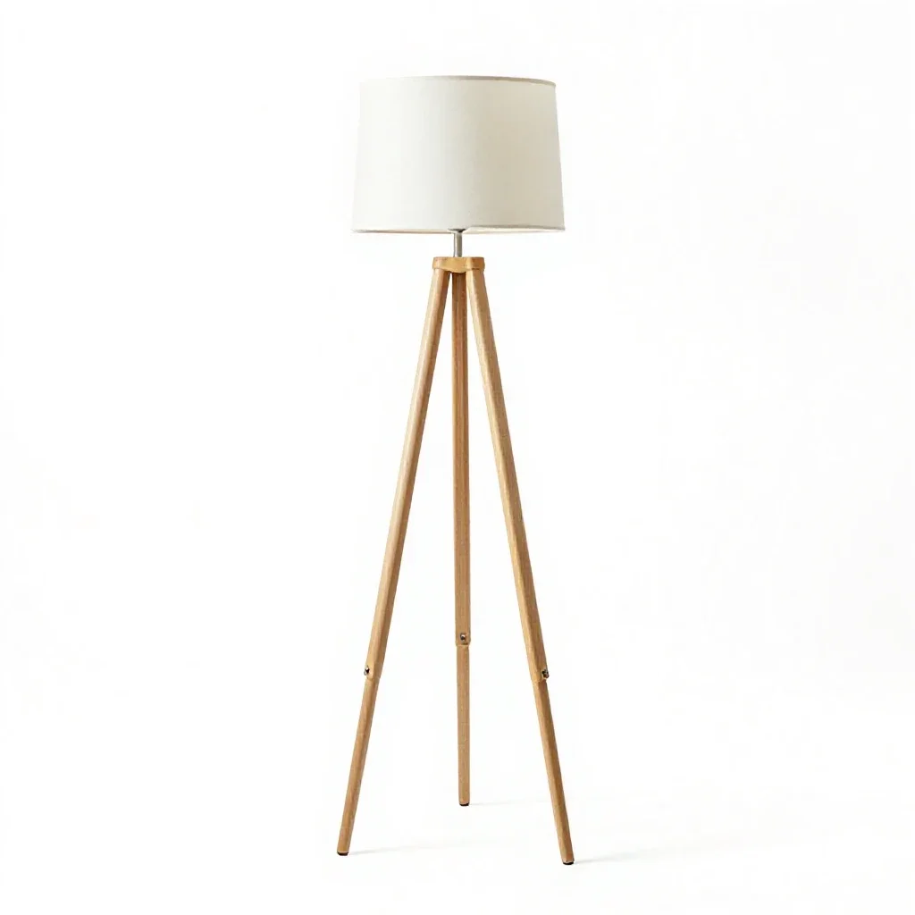 Tripod floor lamp isolated on a white background