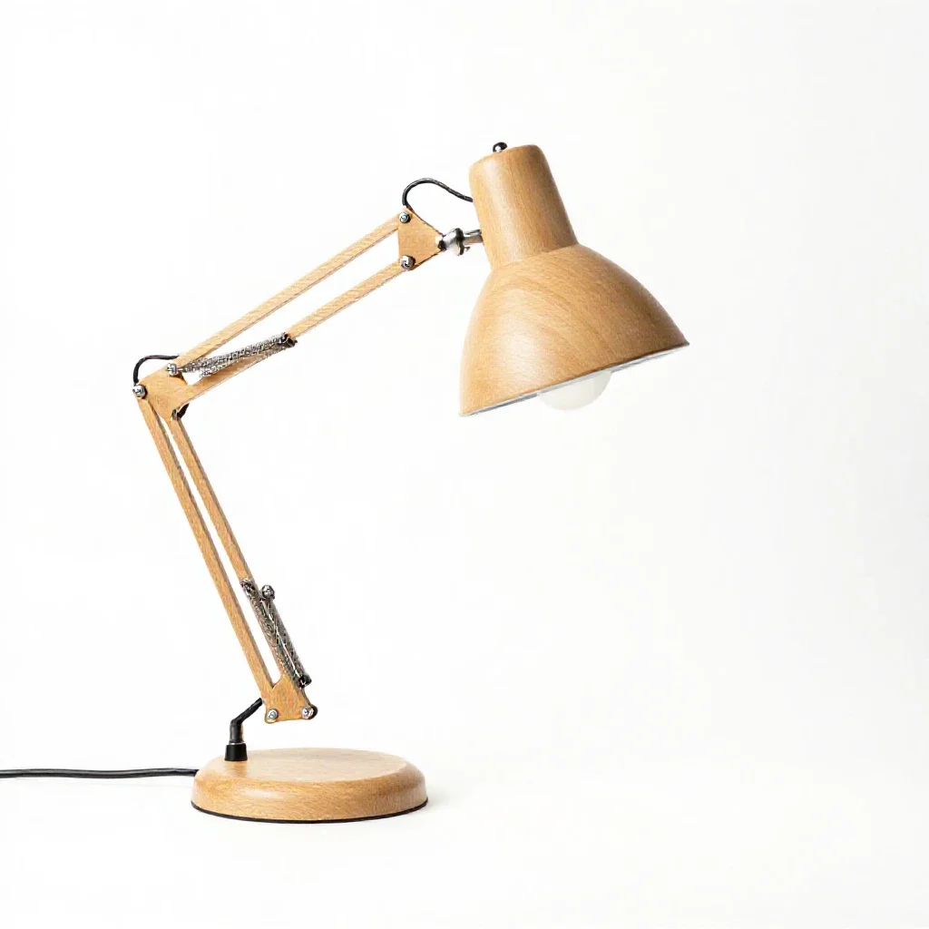 Articulated architect desk lamp isolated on a white background