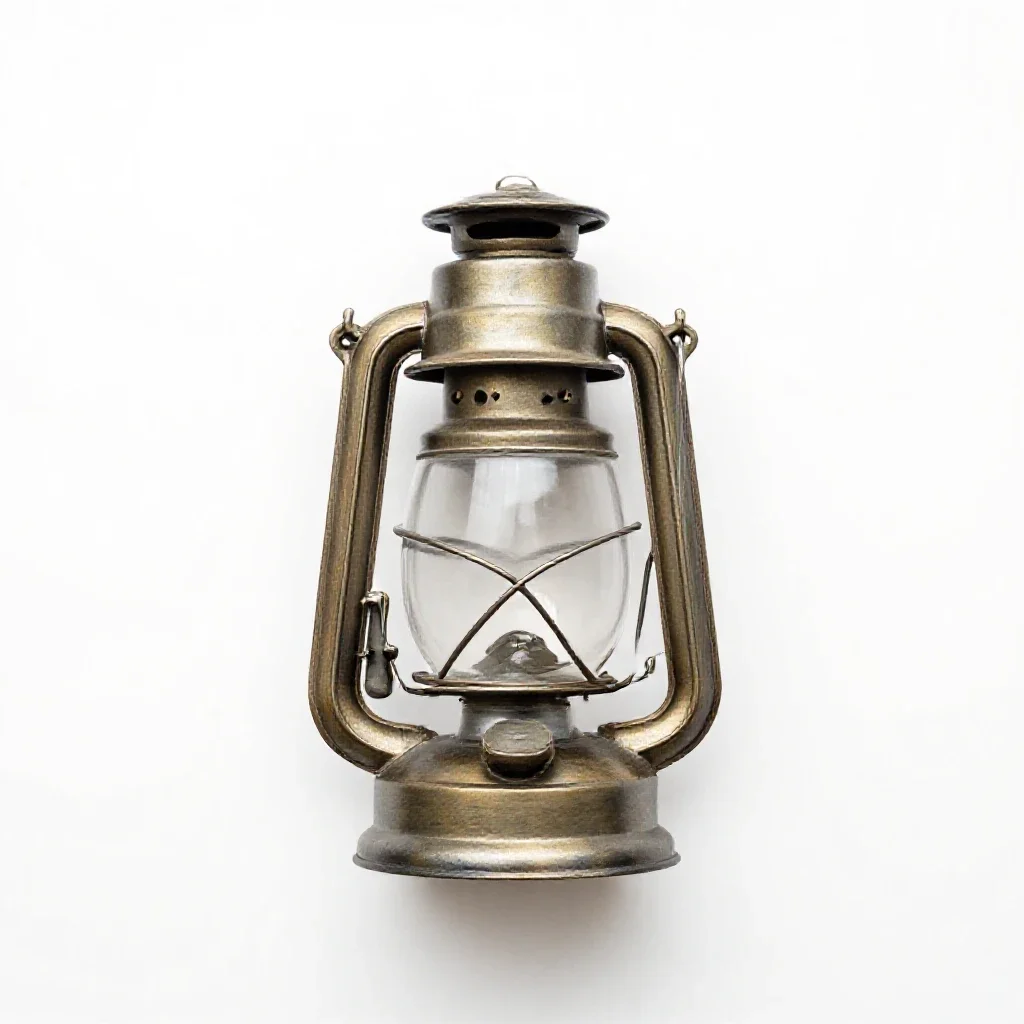 Oil hurricane lantern isolated on a white background