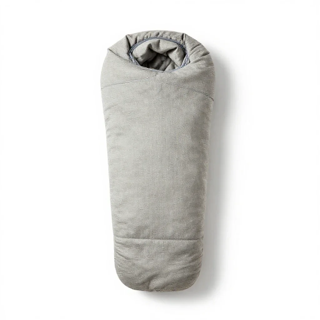 Sleeping bag rolled up isolated on a white background