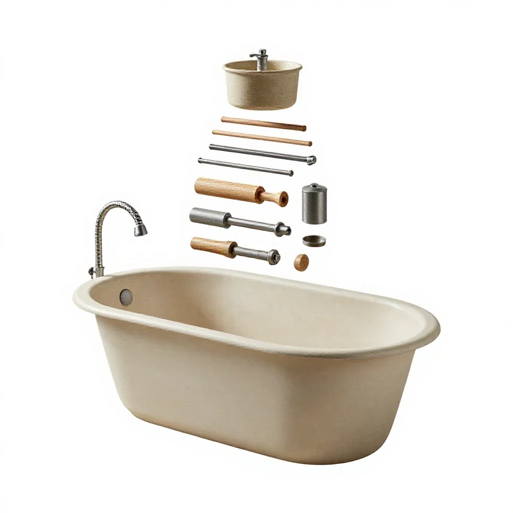 Bathing tub with a hose isolated on a white background