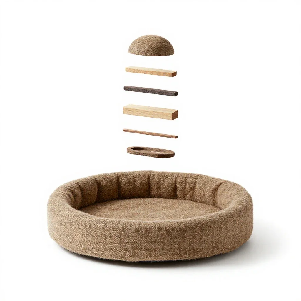 Cat cave bed isolated on a white background