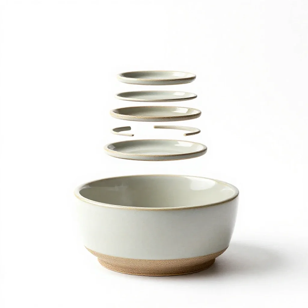 Ceramic dog bowl isolated on a white background