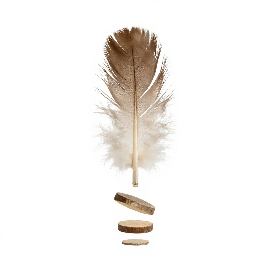Feather wand toy isolated on a white background