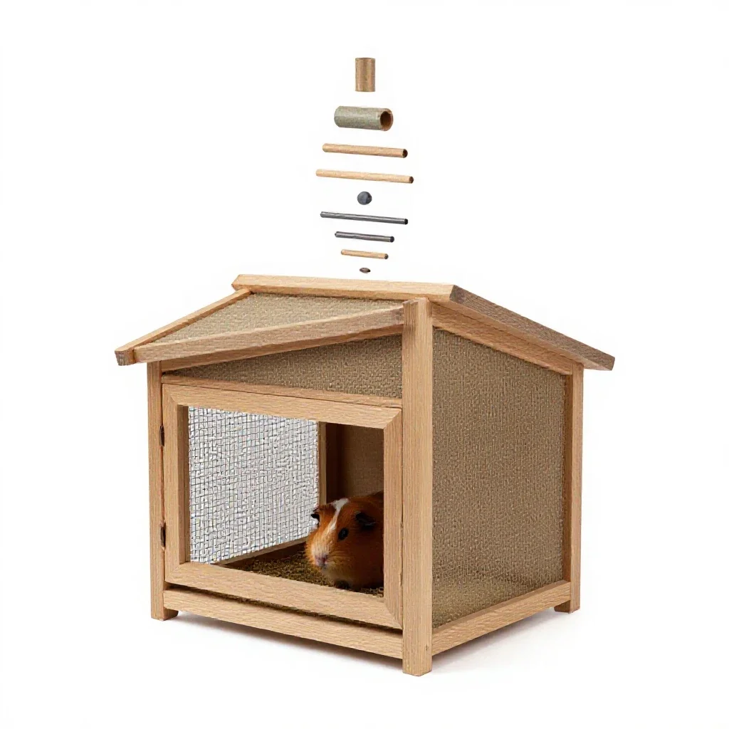 Guinea pig hutch isolated on a white background