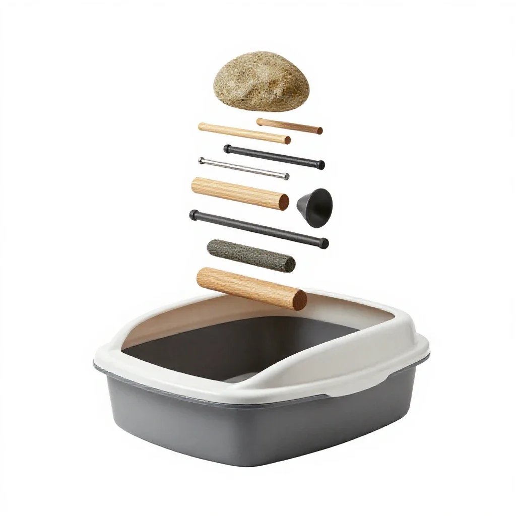 Litter box with a hood isolated on a white background