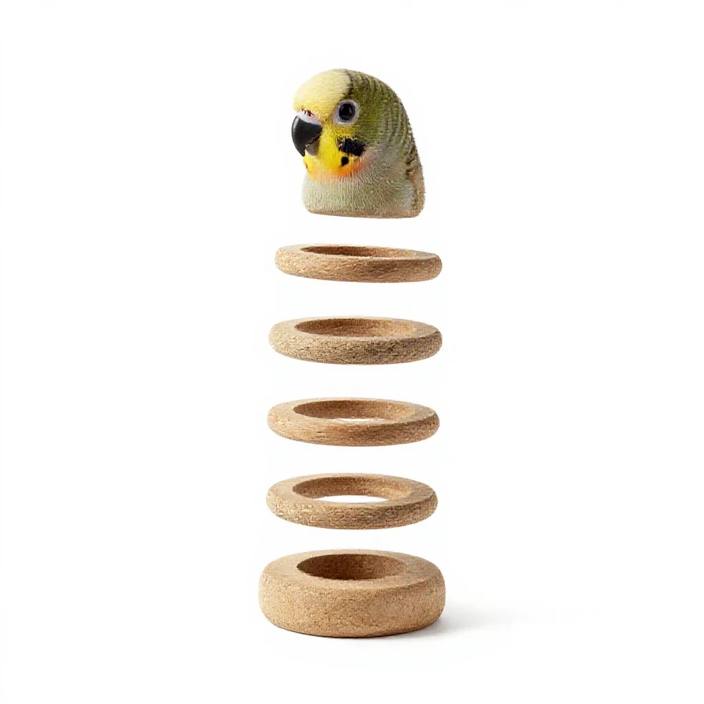 Parrot foraging toy isolated on a white background
