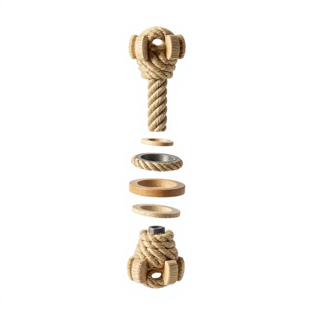 Rope tug toy isolated on a white background