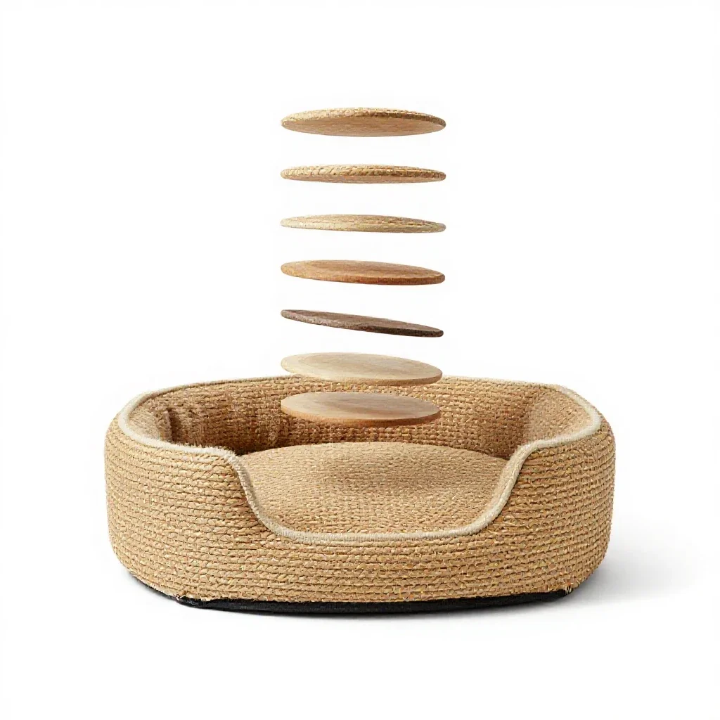 Woven dog bed isolated on a white background