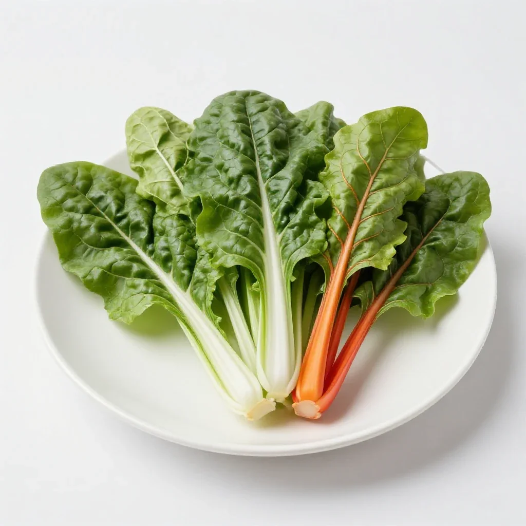 Bunch of rainbow chard isolated on a white background