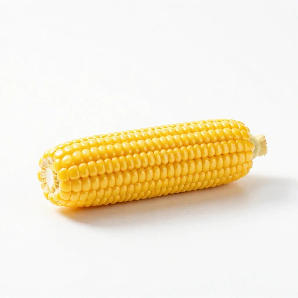 Corn cob with husk peeled isolated on a white background
