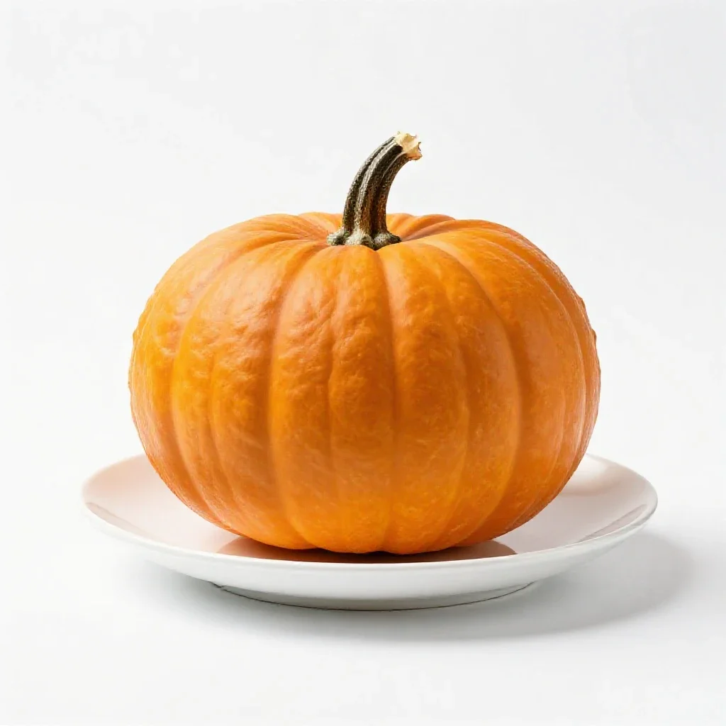Crown pumpkin cut open isolated on a white background
