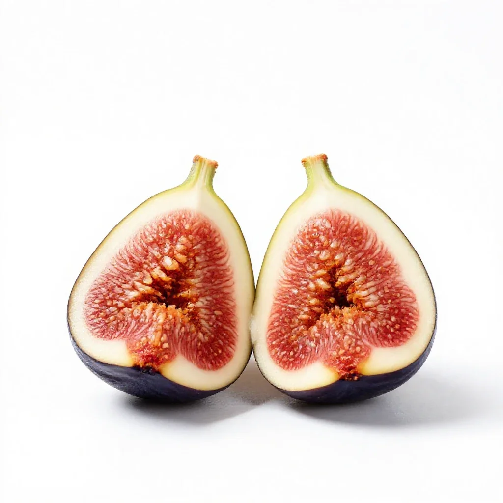 Fig split open isolated on a white background