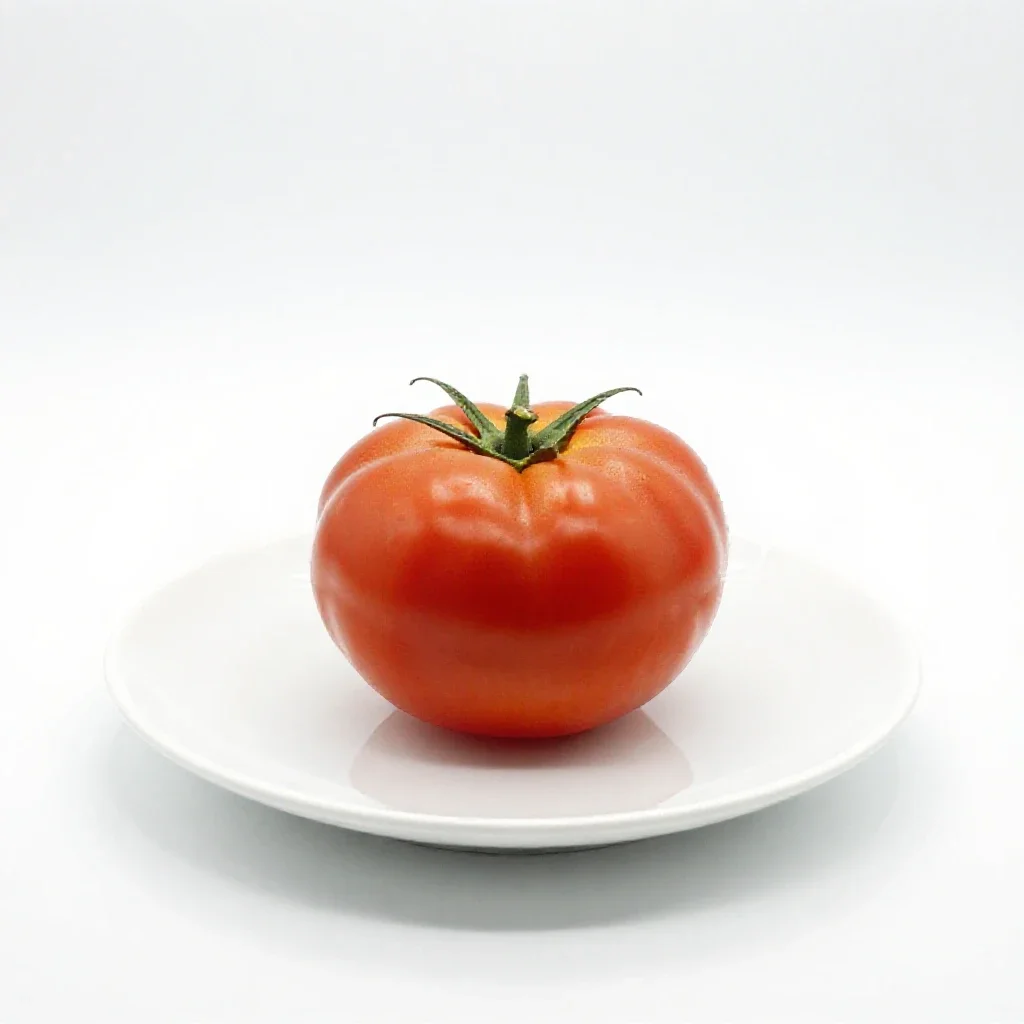 Heirloom tomato on the vine isolated on a white background