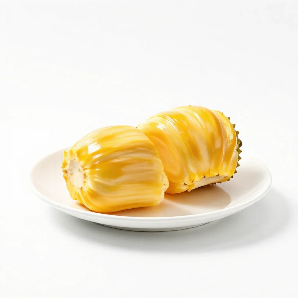 Jackfruit segment isolated on a white background