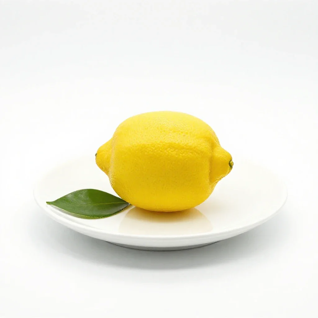 Lemon with a leaf isolated on a white background