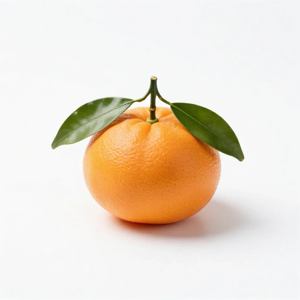 Mandarin with leaves isolated on a white background