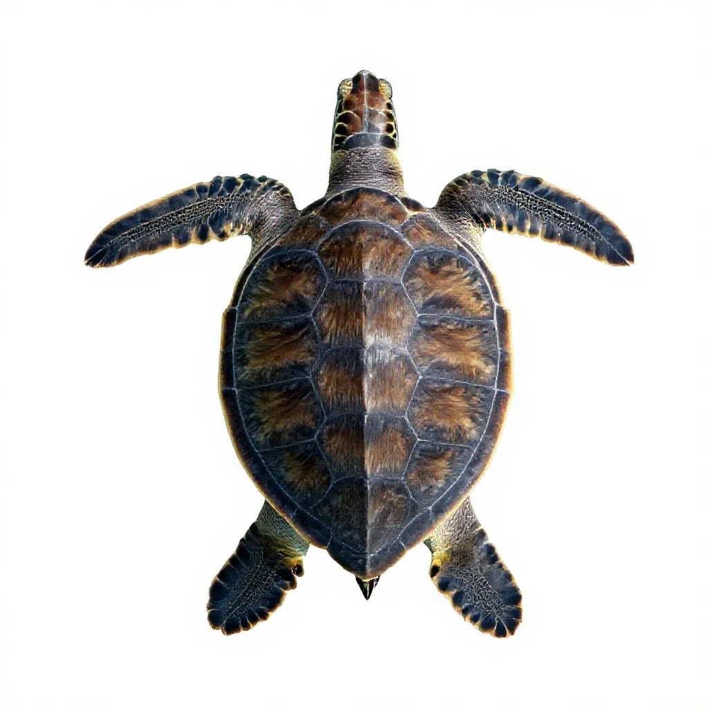 Leatherback turtle isolated on a white background