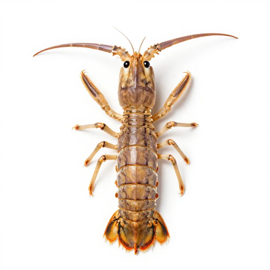 Mantis shrimp isolated on a white background