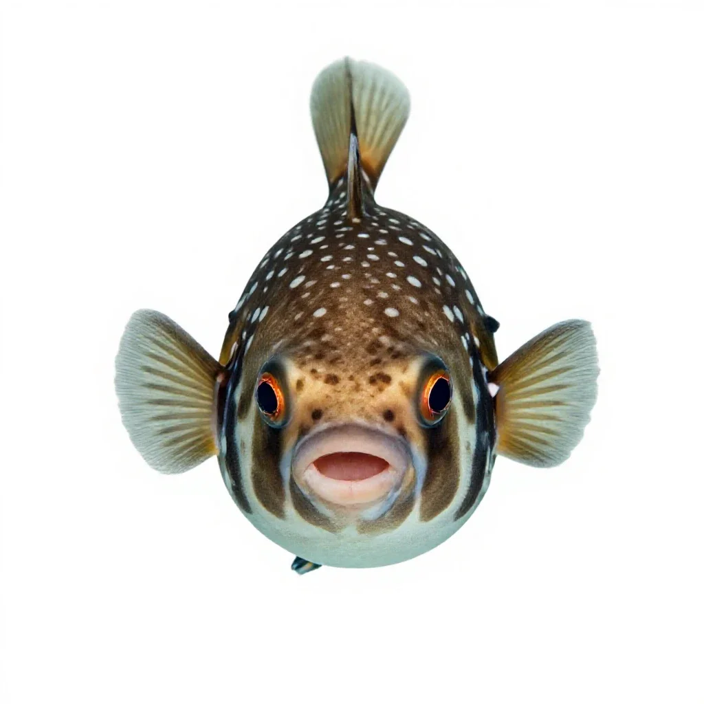 Pufferfish inflated isolated on a white background