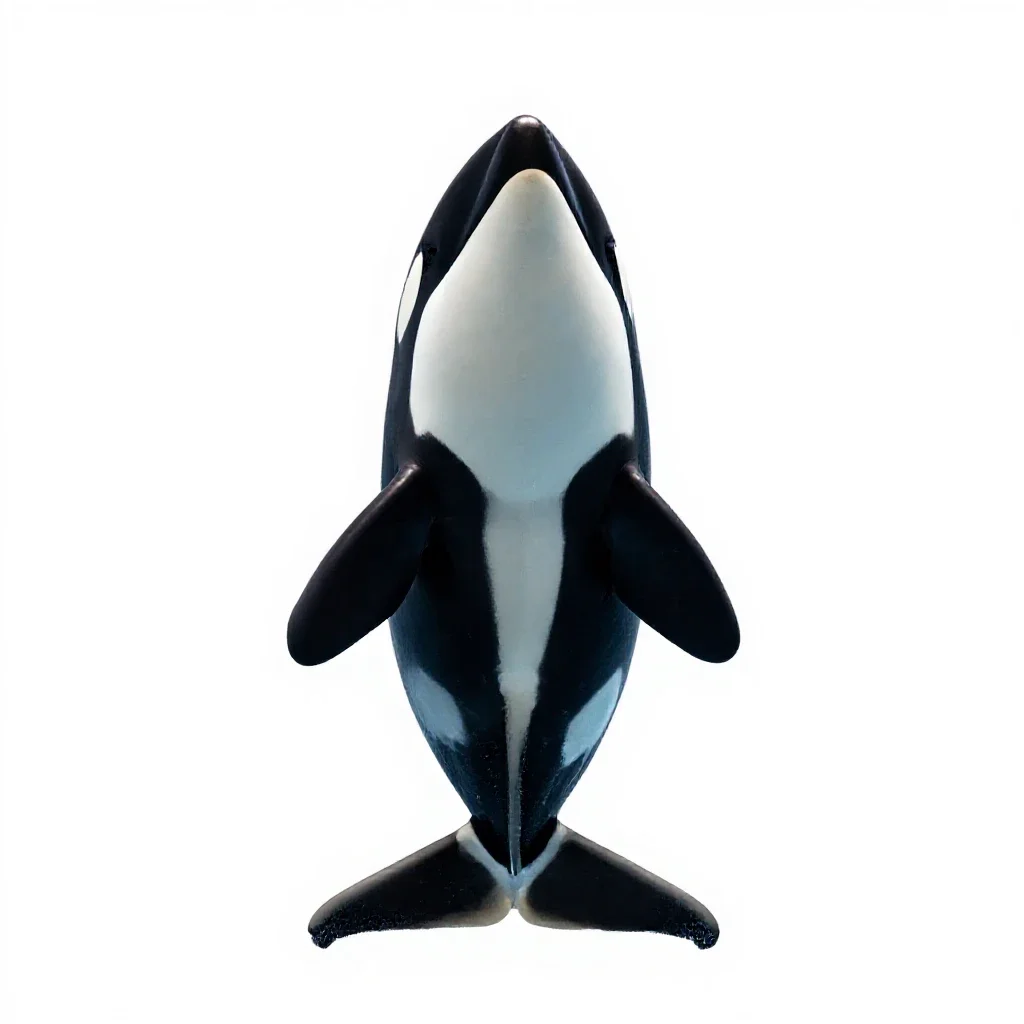 Orca breaching isolated on a white background