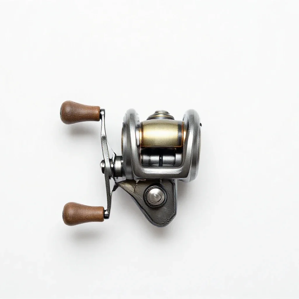 Fishing reel isolated on a white background