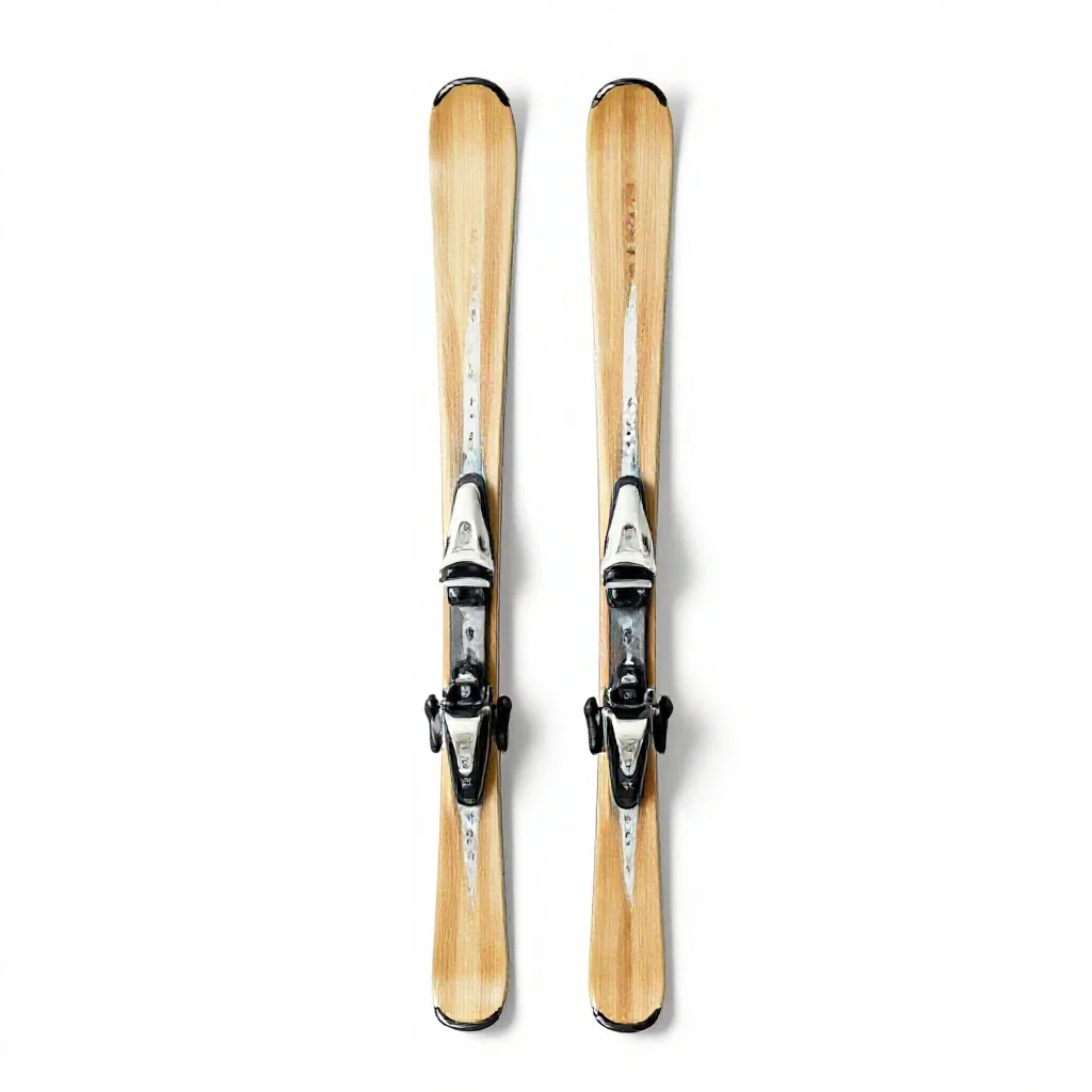 Pair of skis with poles isolated on a white background