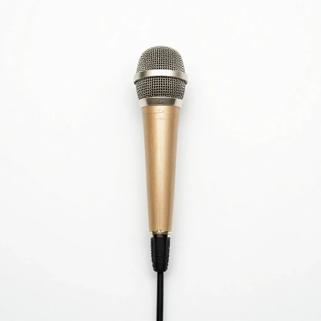 Boom microphone on a stand isolated on a white background