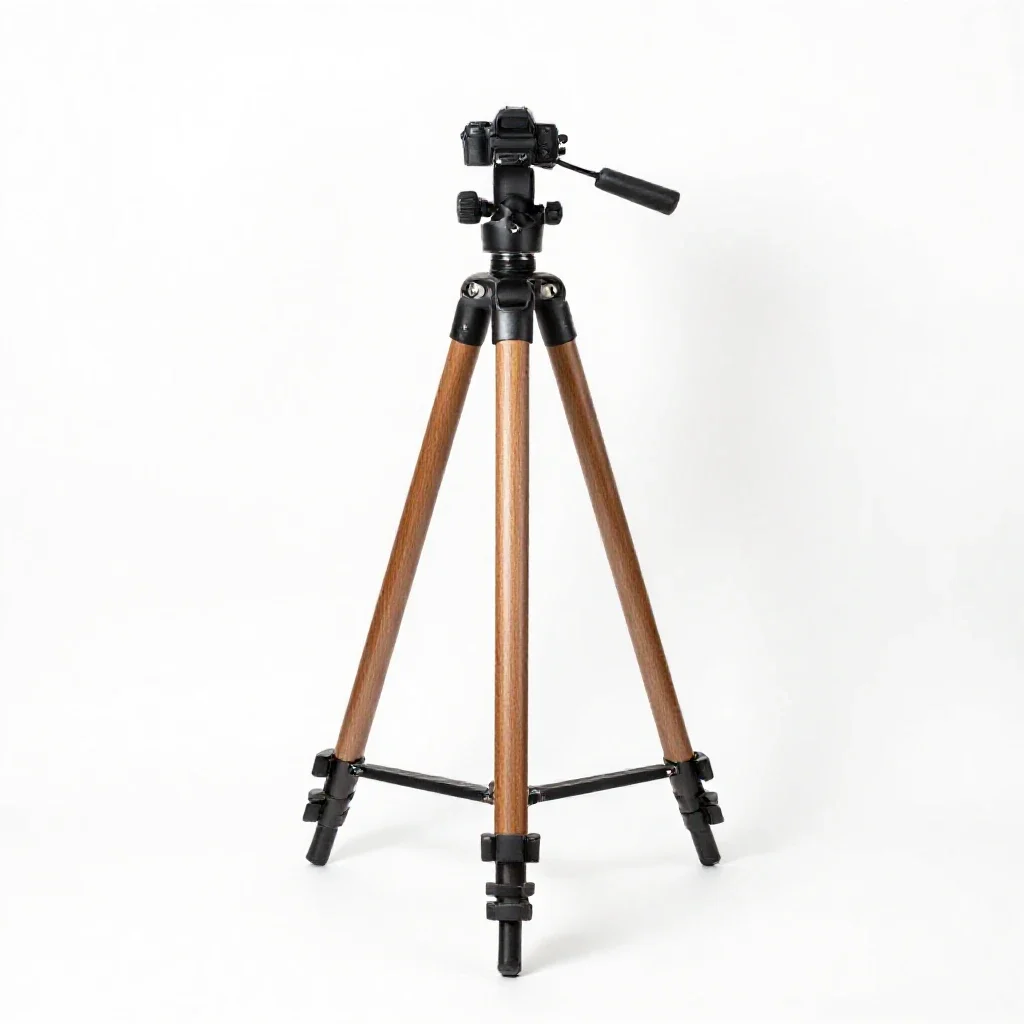 Camera tripod isolated on a white background