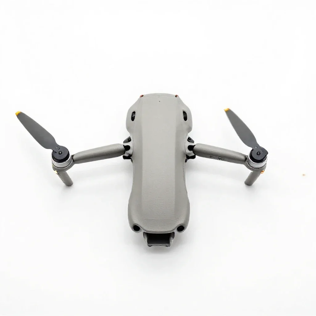 Drone with folded arms isolated on a white background