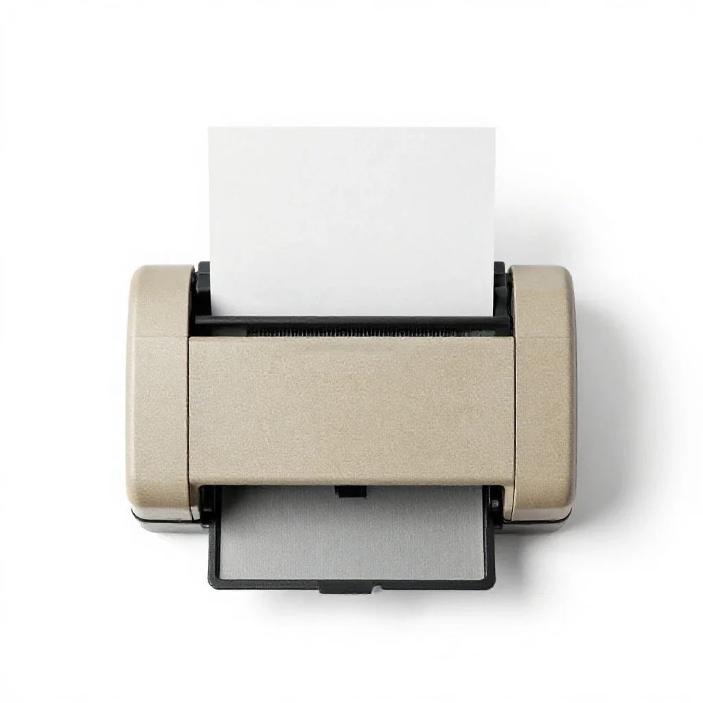 Label printer isolated on a white background