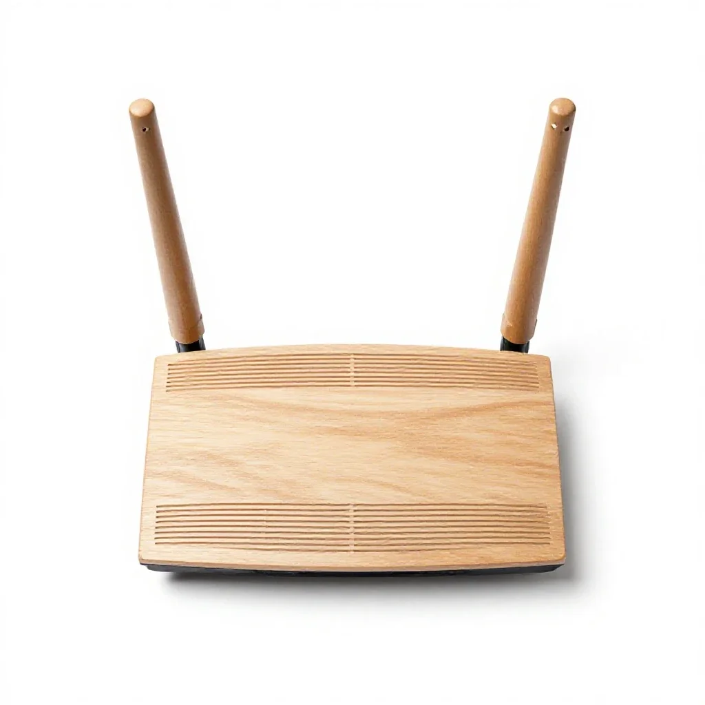 Network router with antennas isolated on a white background