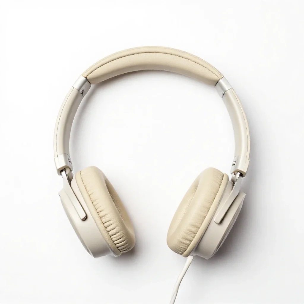 Pair of studio headphones isolated on a white background