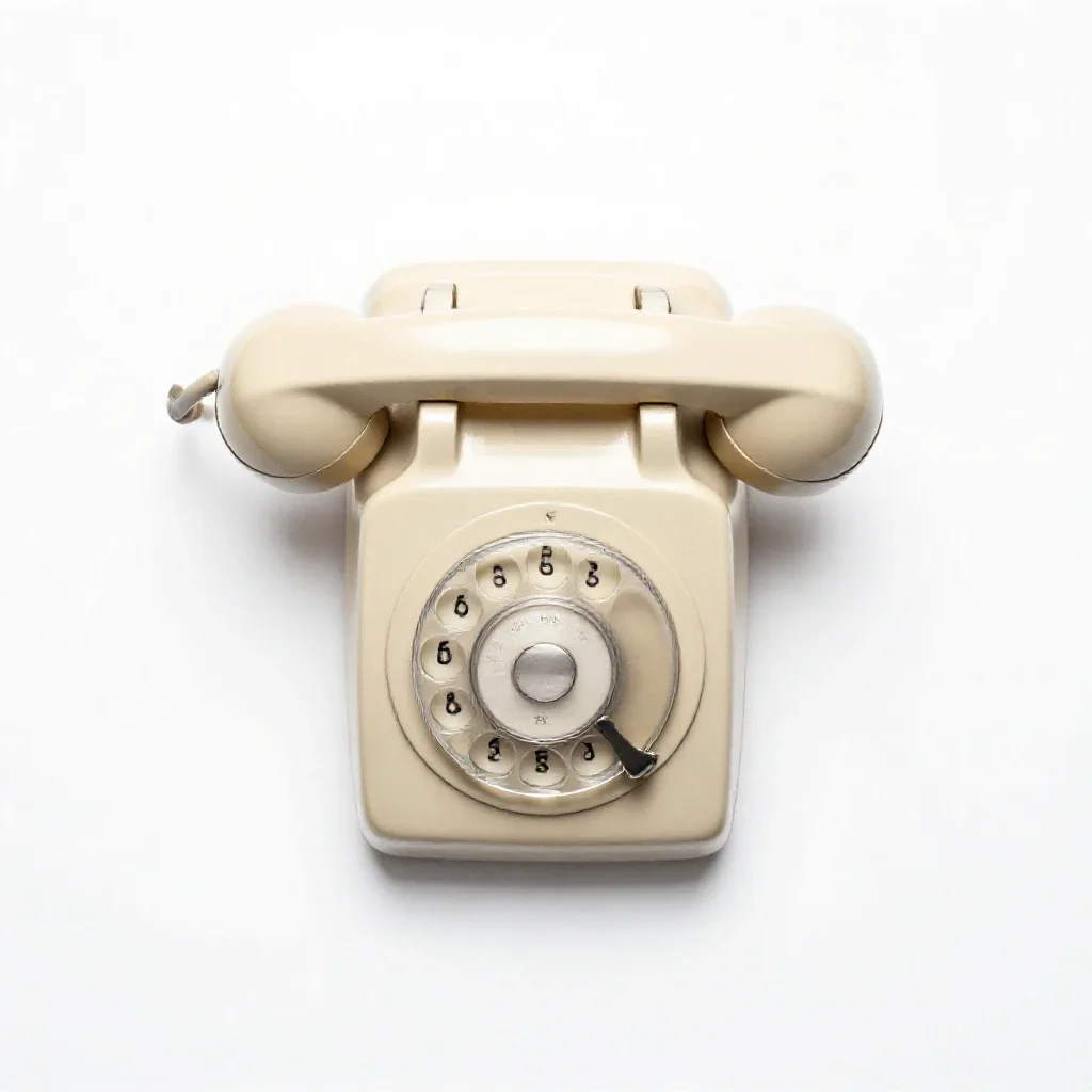 Rotary dial telephone isolated on a white background