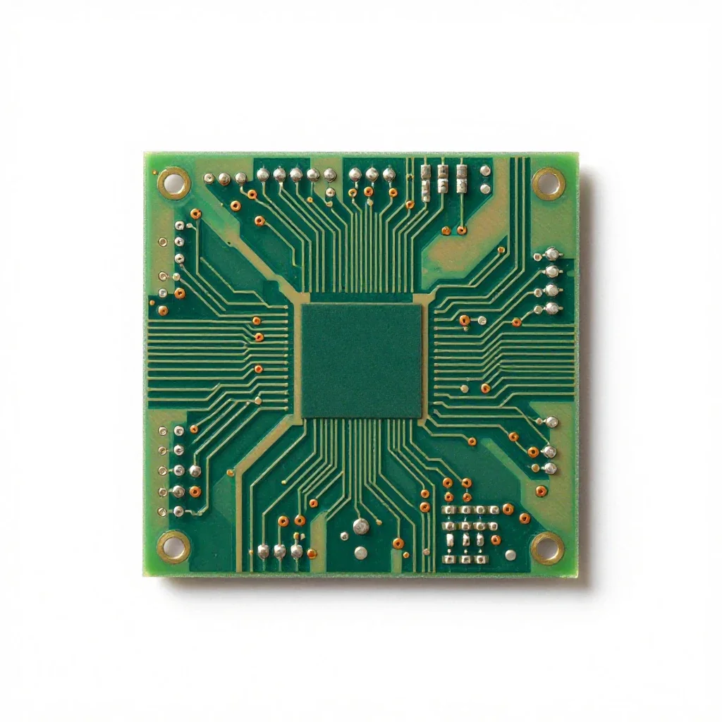 Soldered circuit board isolated on a white background