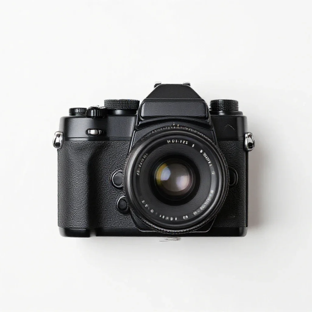 Twin-lens reflex camera isolated on a white background