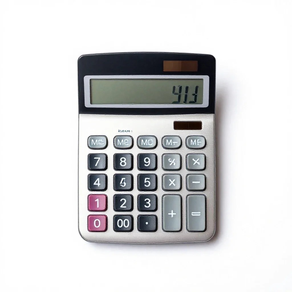 Electronic calculator isolated on a white background