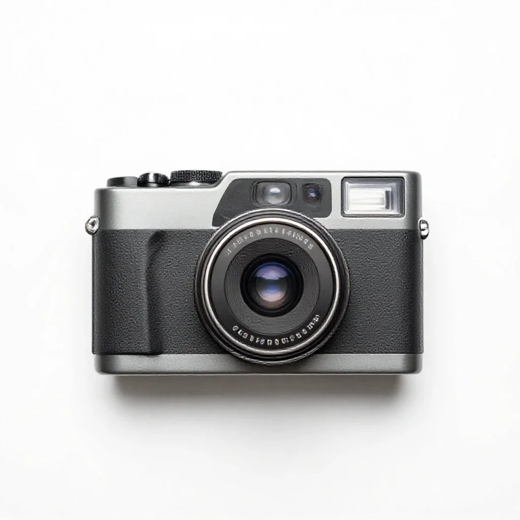 Instant film camera isolated on a white background