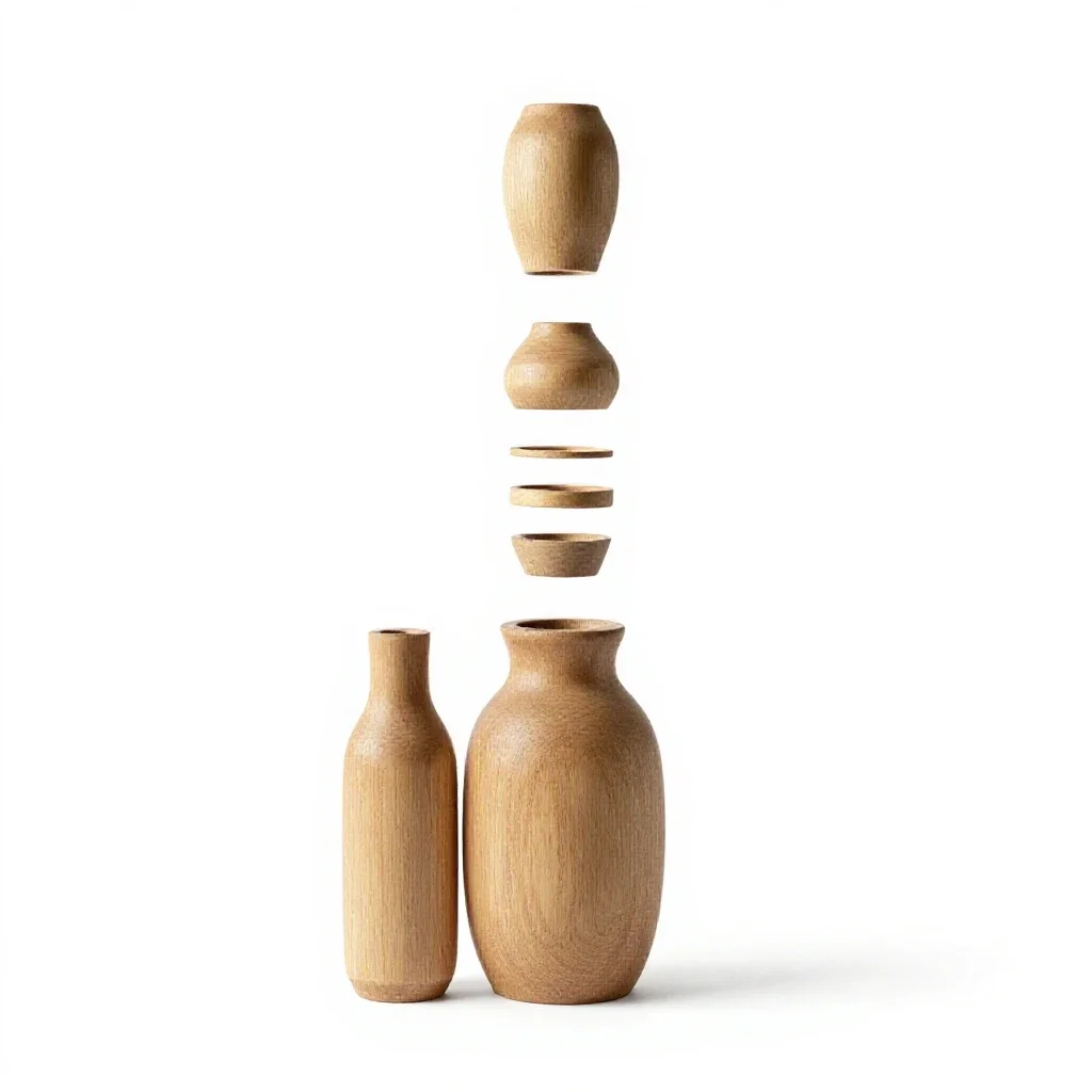 Bud vase trio isolated on a white background