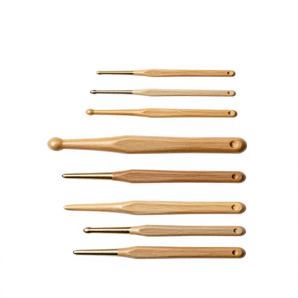 Crochet hook set isolated on a white background