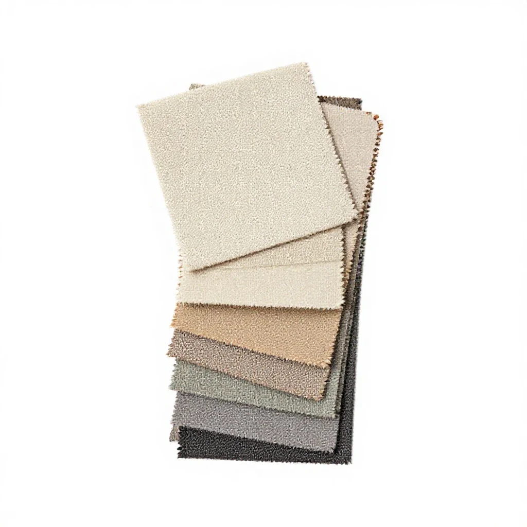 Fabric swatch fan isolated on a white background